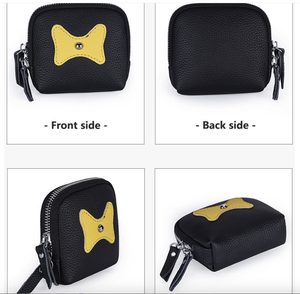 Ando Bag Genuine Cowhide Leather Mini Zipper Coin <b>Purse</b> Color Block <b>Small</b> Wallet for <b>Women</b> - Product Image 4