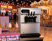 Machine à crème glacée 3 saveurs, vente en gros, yaourt glacé et glace molle avec système de pré-refroidissement 25L/heure pour compresseur