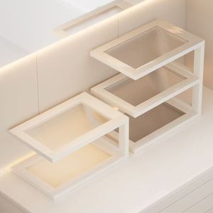 Estante Blanco Arcoíris de 3 Niveles, Organizador de Escritorio, Bambú Nan, Moderno, Minimalista, para Cocina, Oficina, Baño - Product Image 3