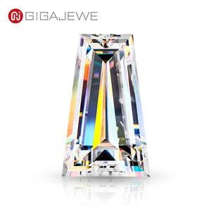 GIGAJEWE Moissanite bianco D colore trapezoidale taglio manuale pietra preziosa sintetica per la creazione di gioielli - Product Image 1