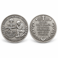 2026 Pièce commémorative de prière « La liberté n'est pas gratuite », en fer plaqué or, avec design en relief 3D et impression UV, cadeau d'hommage et de reconnaissance