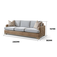Elegante Sofá Moderno Largo, Tapizado en Tela Premium, Juego de Muebles para Sala de Estar, Sofá de 3 Plazas para Salón y Apartamento 2026
