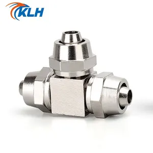 OD Hose Tube Connect PU Tube T Type Pneumatic Connector Quick Fast Twist Air Hose Tube Fitting KZE-4 6 8 10 12 14 16 mm