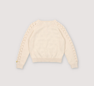 Petit MOQ, Marque Personnalisée, Pulls en Tricot <span class=keywords><strong>Beige</strong></span> pour Filles, Ensemble 3 Pièces en Laine Fine Ajourée, Vêtements pour Filles - Product Image 3