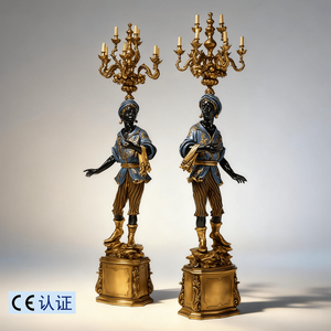 섹시한 여성 인물과 사용자 정의 하이 퀄리티 현대 금속 공예 램프 실내 청동 조각 토치 동상 - Product Image 1