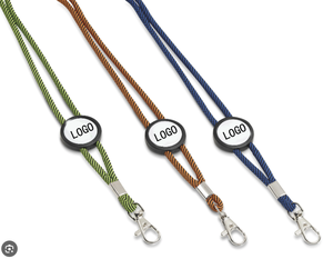 Custom Nylon Neck Strap Lanyard Adjustable Length Elastic Round Cord for ID Card Holder