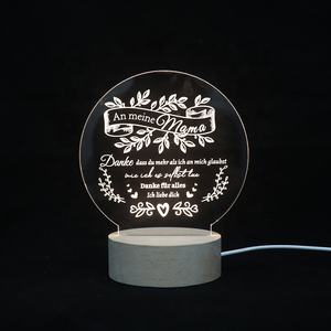 3D 아크릴 맞춤 선물 빛 사용자 정의 Led 램프 USB 메시지 나무 밤 빛 어머니의 날 - Product Image 2