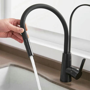 SANIPRO nouveau Style laiton chaud et froid évier de cuisine mitigeur robinets <span class=keywords><strong>noir</strong></span> Gel de silice tuyau <span class=keywords><strong>poser</strong></span> robinet d'eau rotatif - Product Image 4