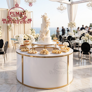 Party Furniture Modern <b>White</b> <b>Round</b> Event Cake Display <b>Table</b> - Product Image 3