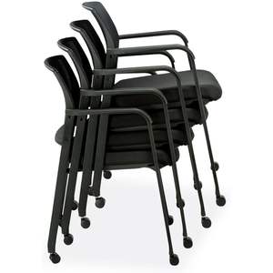 Alera Elgar <b>Black</b> Fabric Seat Guest <b>Arm</b> <b>Chair</b> with Mesh Back for Reception & Waiting Areas - Product Image 5