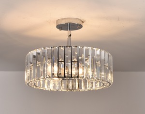 Lampadario Moderno <span class=keywords><strong>a</strong></span> Soffitto in Cristallo Cromato per Cucina, Corridoio, <span class=keywords><strong>Camera</strong></span> <span class=keywords><strong>da</strong></span> <span class=keywords><strong>Letto</strong></span>, Illuminazione per Ingresso Centrale - Product Image 1