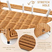Caja Ocultadora de Router de Mimbre, Soporte para Wi-Fi, Estante, Caja de Almacenamiento para Proyector, Cubierta para Módem, Organizador Decorativo