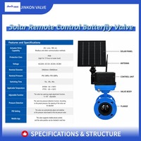 Válvula de mariposa para riego, con conexión solar fuera de red, tipo flange/wafer, NB-IoT 4G LoRa, control remoto por aplicación, DN50-DN400, PN10/PN16, con sello EPDM, para agua agrícola