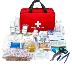 Bolsa de Primeros Auxilios de Viaje, Bolsa de Almacenamiento Médico de Emergencia Portátil, Roja, de Oxford, con Suministros Médicos, Kit de Supervivencia de Emergencia para Viajes - Product Image 1