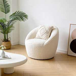 <span class=keywords><strong>Fauteuil</strong></span> pivotant moderne CARLFORD en bouclette, <span class=keywords><strong>fauteuil</strong></span> d'appoint extérieur en fausse <span class=keywords><strong>fourrure</strong></span> <span class=keywords><strong>blanche</strong></span>, canapé pour appartement, salon, chambre, bureau à domicile - Product Image 1