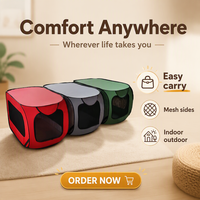 Cages pliables en coton ventilées pour chiens et chats avec plateau en plastique et fermeture éclair – Style moderne, classique et luxueux