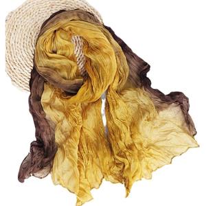 แฟชั่น2025ผ้าพันคอผ้าโพลีเอสเตอร์ไล่ระดับสีแบบย่นสำหรับสตรีผ้าผ้าคลุมไหล่นุ่มฟูใช้ในฤดูใบไม้ผลิ - Product Image 4