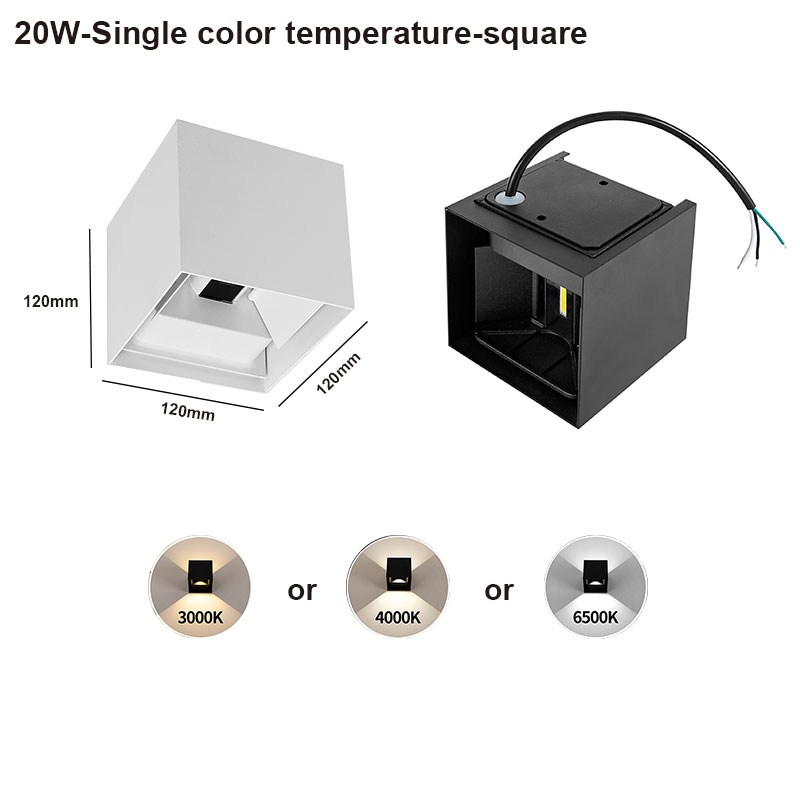 20W-Carré-3000K/4000K/6500K