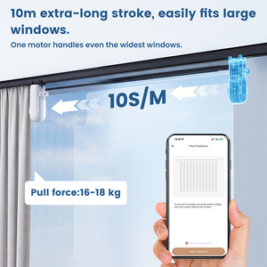 มอเตอร์ม่าน WiFi พร้อมไฟ ควบคุมอุณหภูมิ ผ่านแอป Tuya Smart Life รองรับ Alexa และ <span class=keywords><strong>Google</strong></span> <span class=keywords><strong>Voice</strong></span> ระยะควบคุม 10 เมตร รับน้ำหนักได้ 18 กก. ใช้ได้กับรางม่านแบบโรมัน T/U - Product Image 5