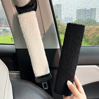 Coussin de ceinture de sécurité en laine d'agneau, coussin en velcro doux réglable pour soulager le cou, pour BMW Toyota Honda