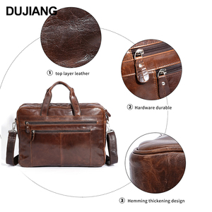 DUJIANG Fashion Vintage Business Shoulder Bag Retro Crossbody Cowhide Genuine Leather Custom <strong>Briefcase</strong> for Men - Product Image 5