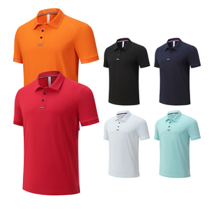 T-shirts de polo d'entraînement de coupe conique en coton respirant d'approvisionnement en vrac uniformes d'équipe - Product Image 4