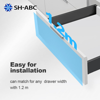 SH-ABC Système de tiroirs double paroi ultra-mince en acier de 500 mm à fermeture amortie, robuste et moderne, pour armoires de cuisine, usage domestique et commercial
