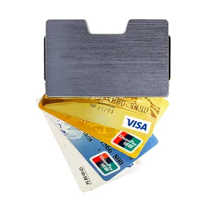 2022 para klip Minimalist RFID engelleme ön paket ince cüzdan alüminyum Metal cüzdan iş kart tutucu erkekler kadınlar için