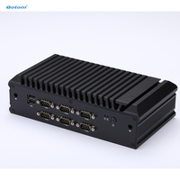Mini PC Barebone Qotom avec processeurs Intel Celeron Core I3 I5 I7 de 8e/10e génération, 6 ports COM, 2 ports LAN, HD DP VGA, PC industriel sans ventilateur X86