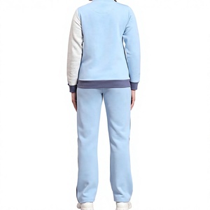 Women's Custom Logo Winter Solid Fashionable Tracksuits Sweatsuit Embroidered Sport Pants Drawstring Hooded Long Sleeved Top Two - Product Image 2