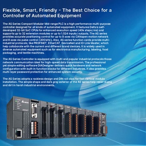 Contrôleur de mouvement modulaire Delta Warehouse AS228P-A AS200 PLC 28 entrées/sorties 64K pas 24VDC Ethernet CANopen TW - Product Image 4