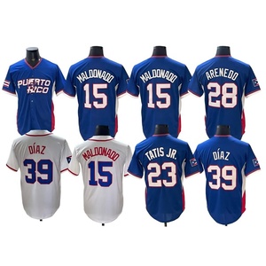 Camiseta del Clásico Mundial de Béisbol 2026 del Equipo Nacional de Béisbol de Puerto Rico, con el nombre y número de Nolan Arenado, Edwin Díaz, <span class=keywords><strong>Maldonado</strong></span>, cosida, para softbol - Product Image 1