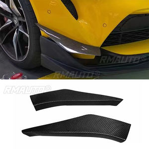 2 pièces de garnitures de séparateur de pare-chocs avant et d'ailettes d'aération en véritable fibre de carbone pour Toyota Supra GR A90 A91 MK5 FRP 2019-2022 - Product Image 1