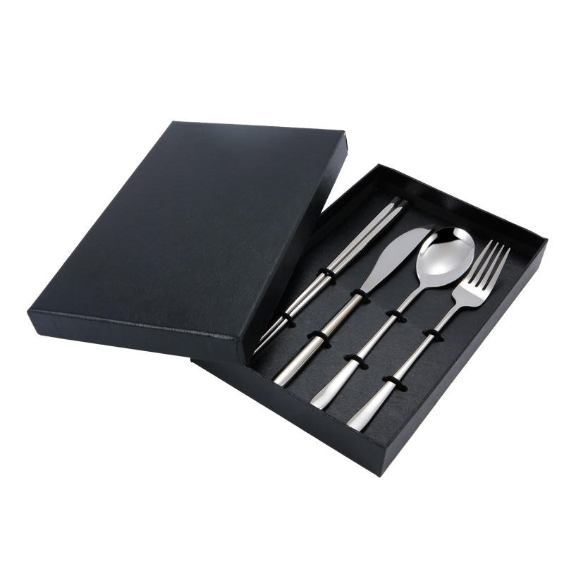 ช้อนส้อมสแตนเลส4ชิ้นสีเงิน