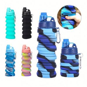 Botella de Agua Plegable de Silicona Personalizada de 500 ml, Libre de BPA, a Prueba de Fugas, con Pajita para Beber, Térmica, Promocional, para Niños, para Bebidas Frías - Product Image 2