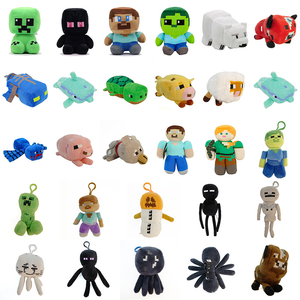 Llavero de juguete <span class=keywords><strong>Minecraft</strong></span> al por mayor, regalos suaves para niños, muñeco de peluche de cumpleaños, colgante de animal de peluche del juego de minero, algodón y PVC - Product Image 1