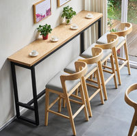 Tables hautes de bar en bois modernes, ensemble de chaises pour manger, café de restauration rapide, thé au lait, cantine, pour hôtels, écoles, salons