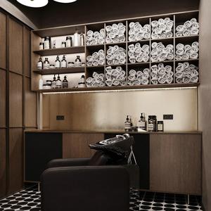 Muebles de Barbería de Diseño Moderno y Lujoso Personalizados con Iluminación LED 3D, Vitrinas <span class=keywords><strong>Vintage</strong></span> para Peluquería con Iluminación - Product Image 6