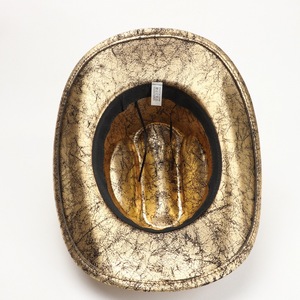 Sombrero de Vaquero con Estampado de Lámina Dorada y Plateada con Patrón Agrietado, Unisex, para Fiestas y Actuaciones, Estilo Europeo para Adultos - Product Image 4