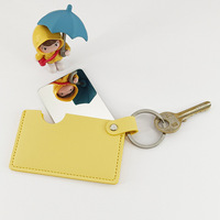 Porte-clés en cuir PU avec miroir, logo personnalisé, miroir de maquillage portable pour sac, miroir de poche pour voyage