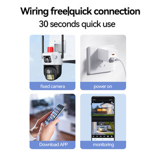 Cámara PTZ Inalámbrica 4G para Exteriores, Impermeable IP66, P2P, 3MP+3MP, Visión Nocturna a Color, Seguimiento Automático, <span class=keywords><strong>Icsee</strong></span> - Product Image 4