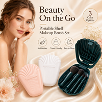 Étui portable en coque souple en poils synthétiques, logo OEM personnalisé, ensemble de pinceaux de maquillage cosmétique pour les voyages