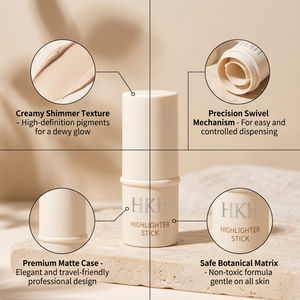 Bâton de contour, illuminateur et blush multifonctionnel HKH de haute qualité, effet minéral scintillant, marque privée, personnalisable, végétalien, crémeux, teinte claire - Product Image 6
