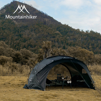 Grande tente de camping en forme de dôme hémisphérique 400x300x180cm, revêtement argenté UPF50 Plus, port pour poêle, Oxford 150D, 4 saisons, imperméable
