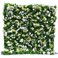 Mur végétal artificiel fait main avec base en tissu, décoration florale verte pour mariage, photographie en extérieur et usage domestique