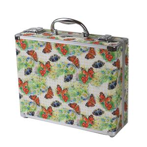 Cassa del treno della signora trucco <span class=keywords><strong>porta</strong></span> <span class=keywords><strong>gioielli</strong></span> cosmetici in PVC custodia con specchio in alluminio <span class=keywords><strong>porta</strong></span> spazzola - Product Image 1