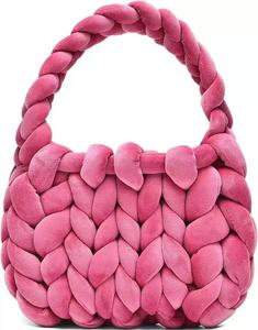 Sac fourre-tout en toile tissée avec fil épais pour point de croix, pour adolescents, durable, couleur brillante, sac à main au crochet, artisanat de mode au crochet - Product Image 4
