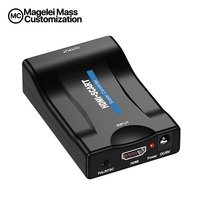 Nueva llegada logotipo personalizado 1080P HDMI de salida Scart adaptador HDMI a SCART Convertidor para HDTV, STB VHS PS3 xbox
