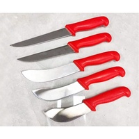 Couteau de pêche en gros ensemble de couteaux à filet de poisson pour désosser le dépeçage coupe de boucher avec manche rouge en PP Fnife de pêche américain