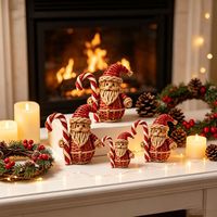Sapin de Noël en rotin personnalisé, très demandé, décoration de bureau écologique pour la maison, ornements Père Noël